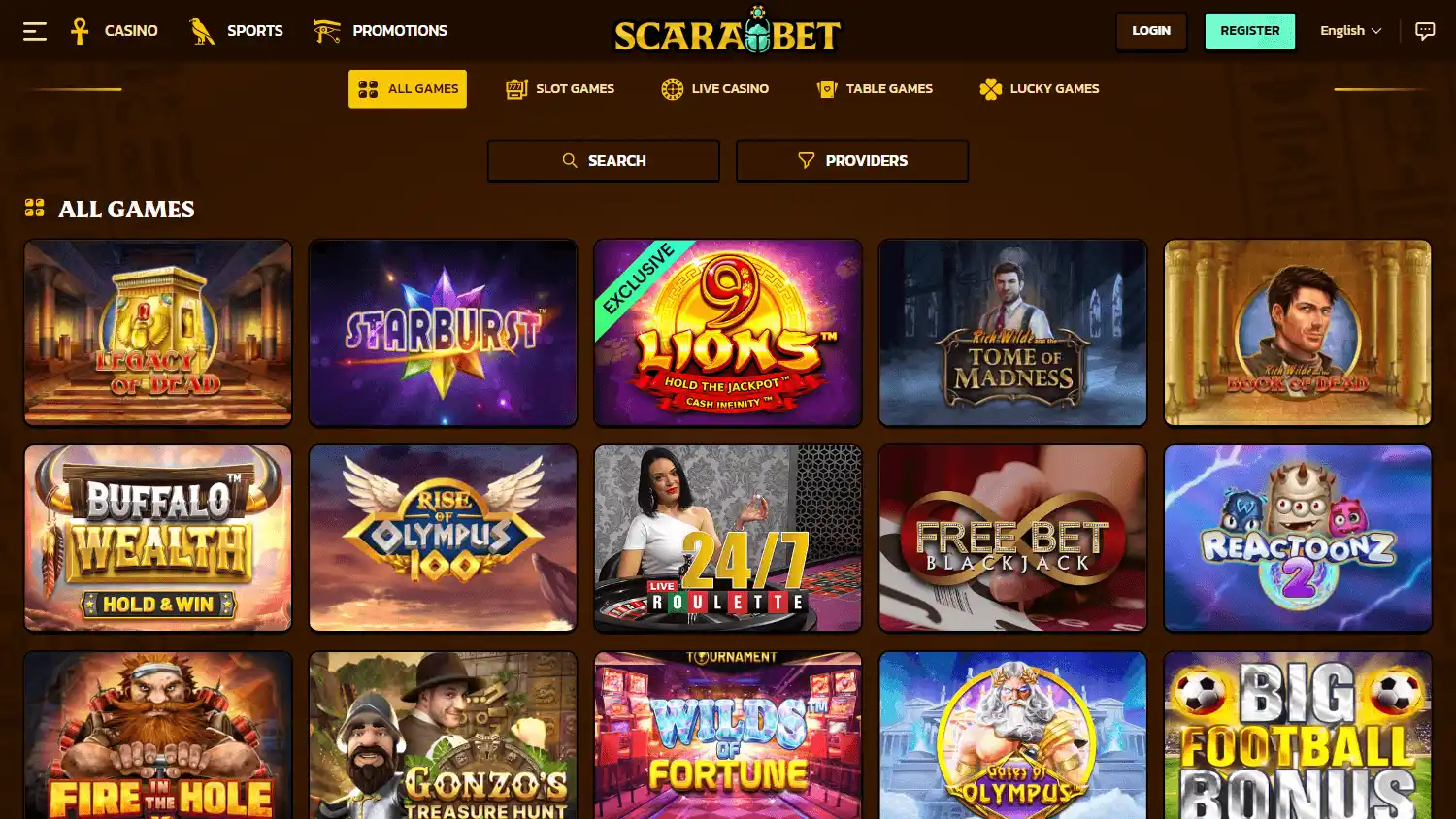 Scarawins Casino screenshot 2