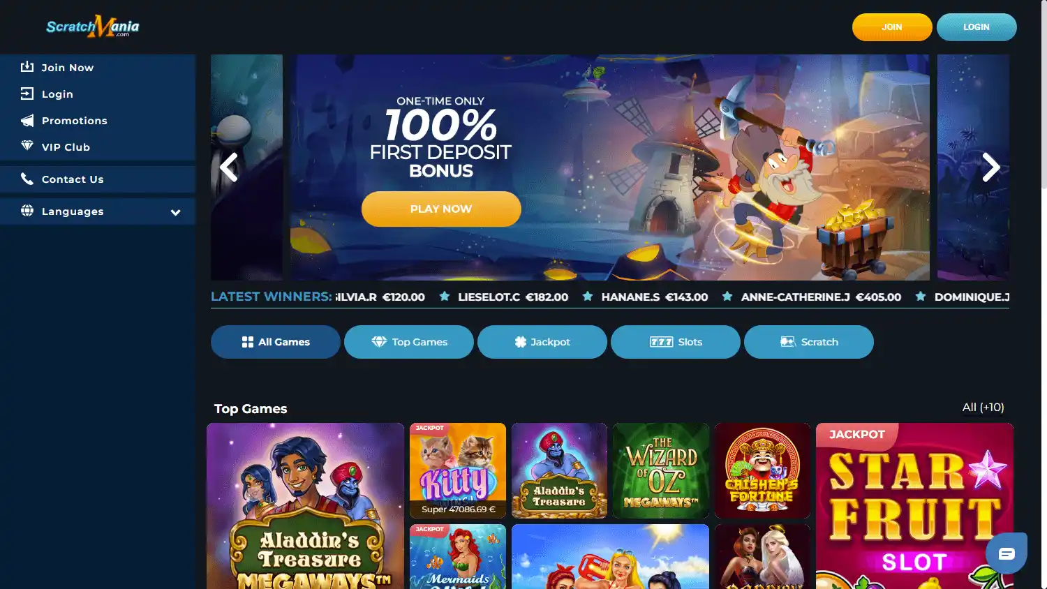 ScratchMania Casino screenshot 1