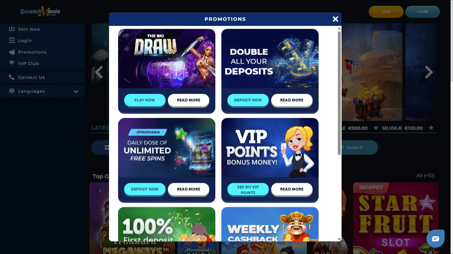 ScratchMania Casino screenshot 2