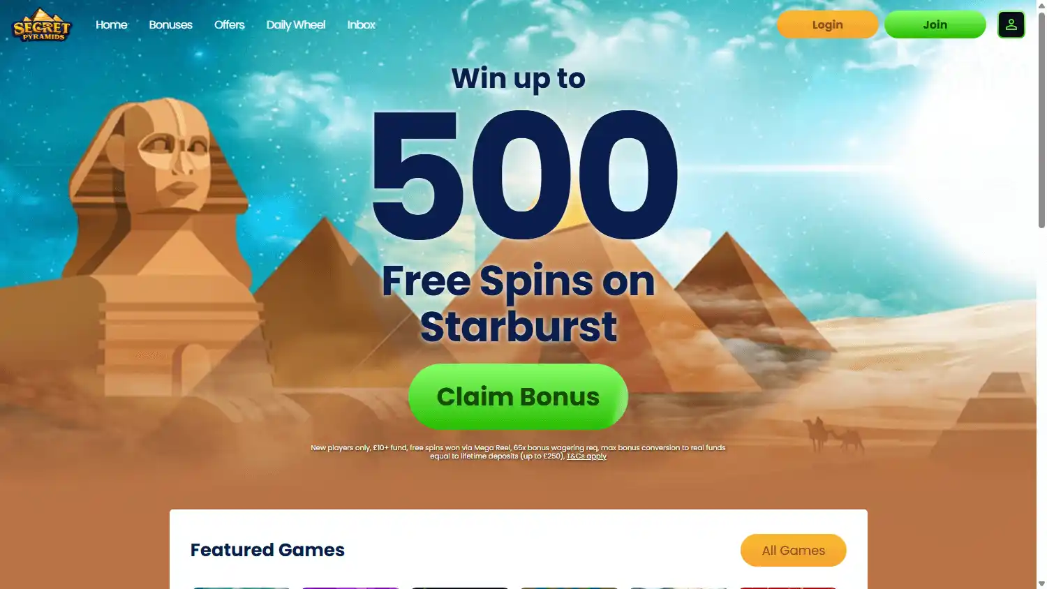 Secret Pyramids Casino screenshot 1