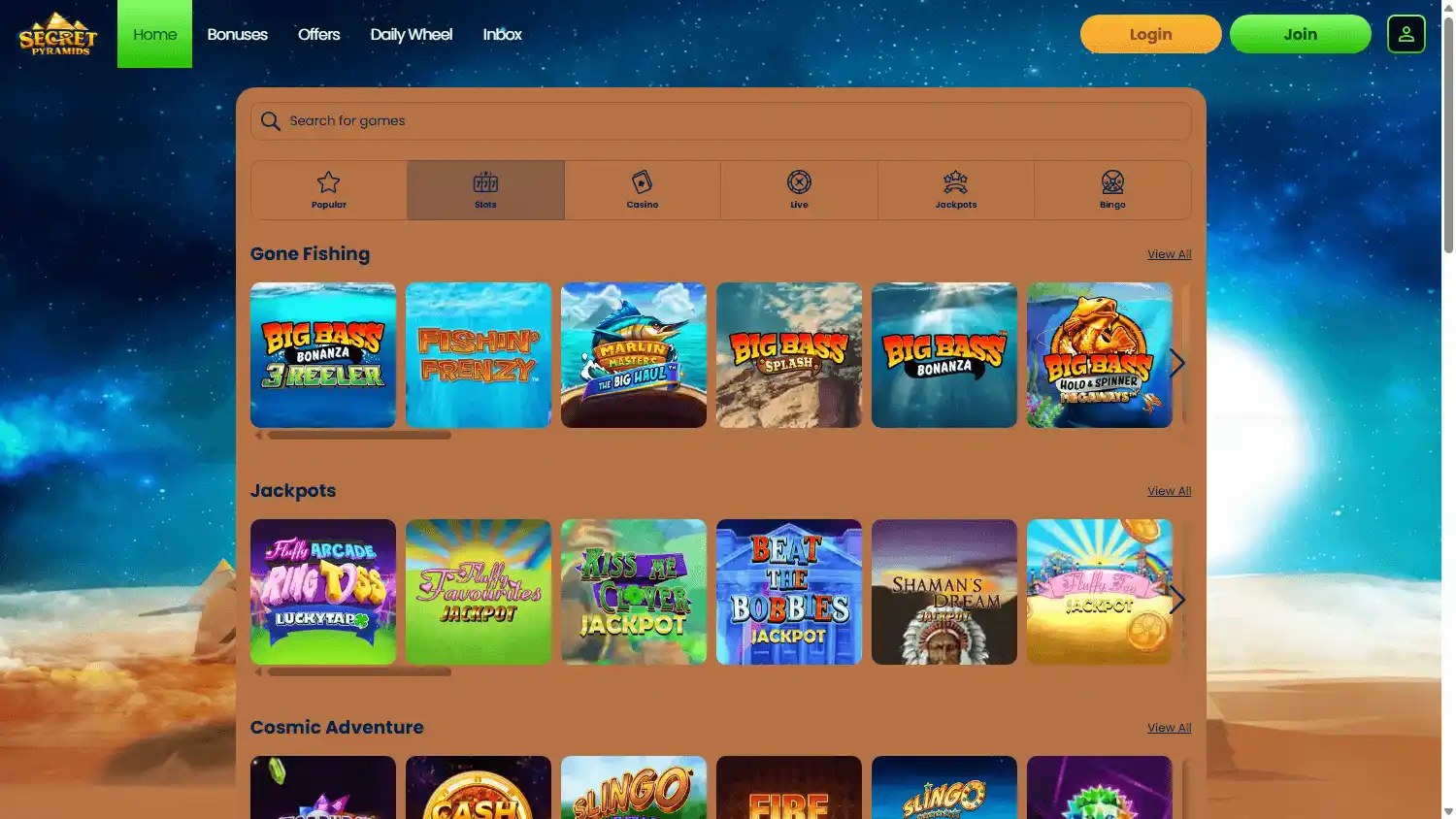 Secret Pyramids Casino screenshot 2