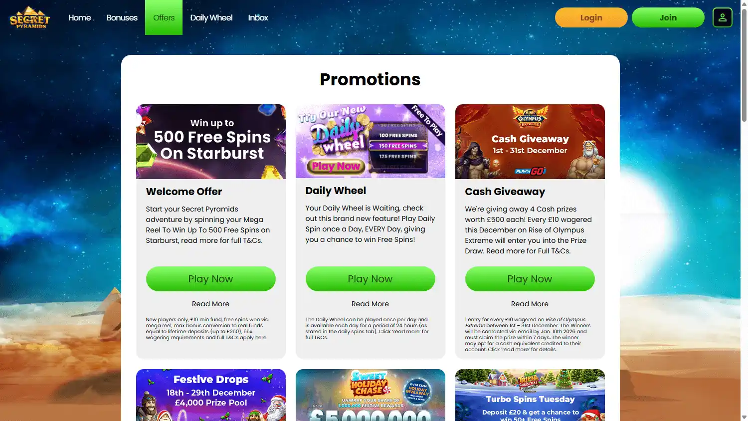 Secret Pyramids Casino screenshot 3