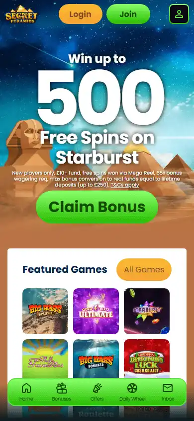 Secret Pyramids Casino screenshot 4