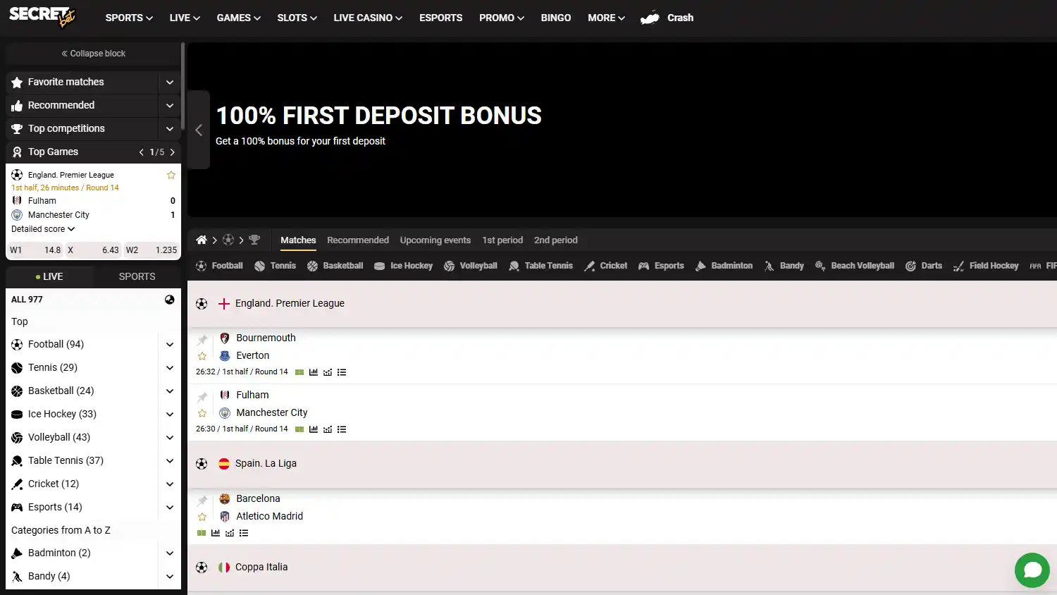Secretbet Casino screenshot 1