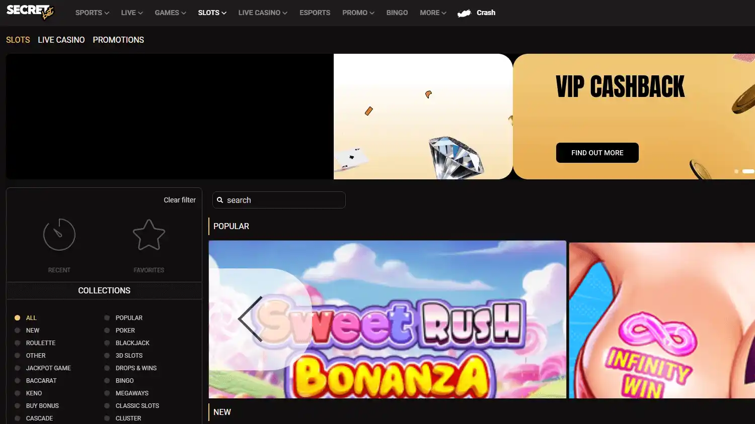 Secretbet Casino screenshot 2