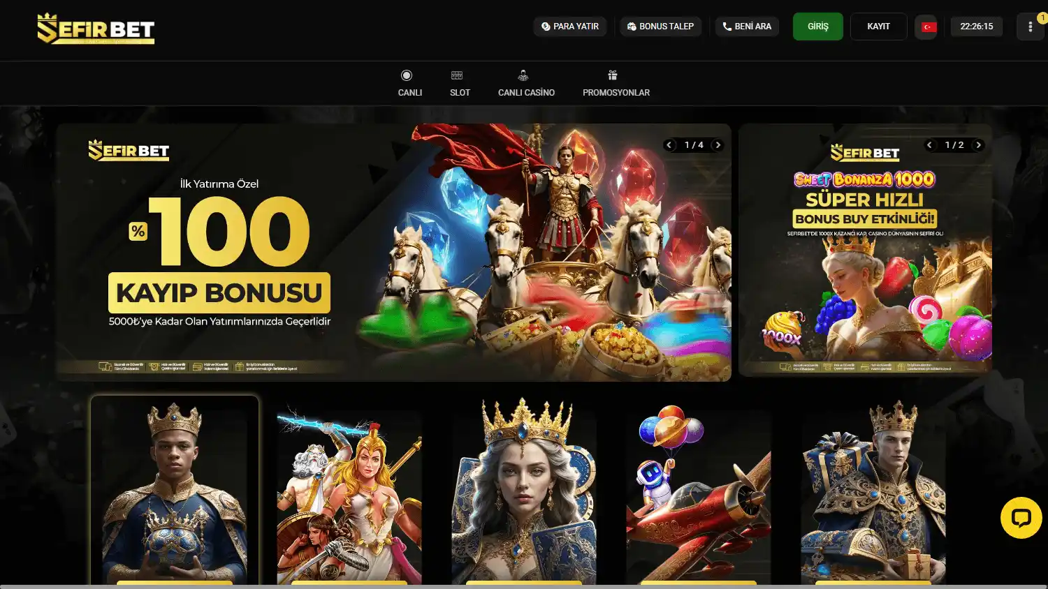 SefirBet Casino screenshot 1