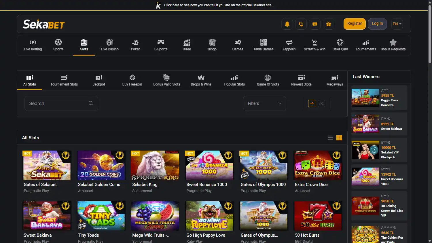 Sekabet Casino screenshot 2