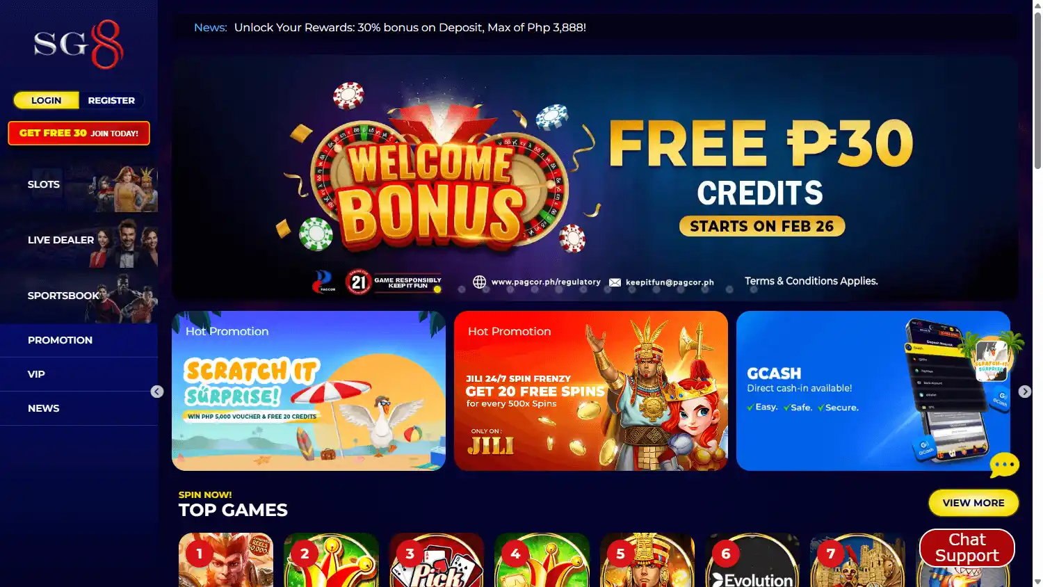 SG8 Casino screenshot 1