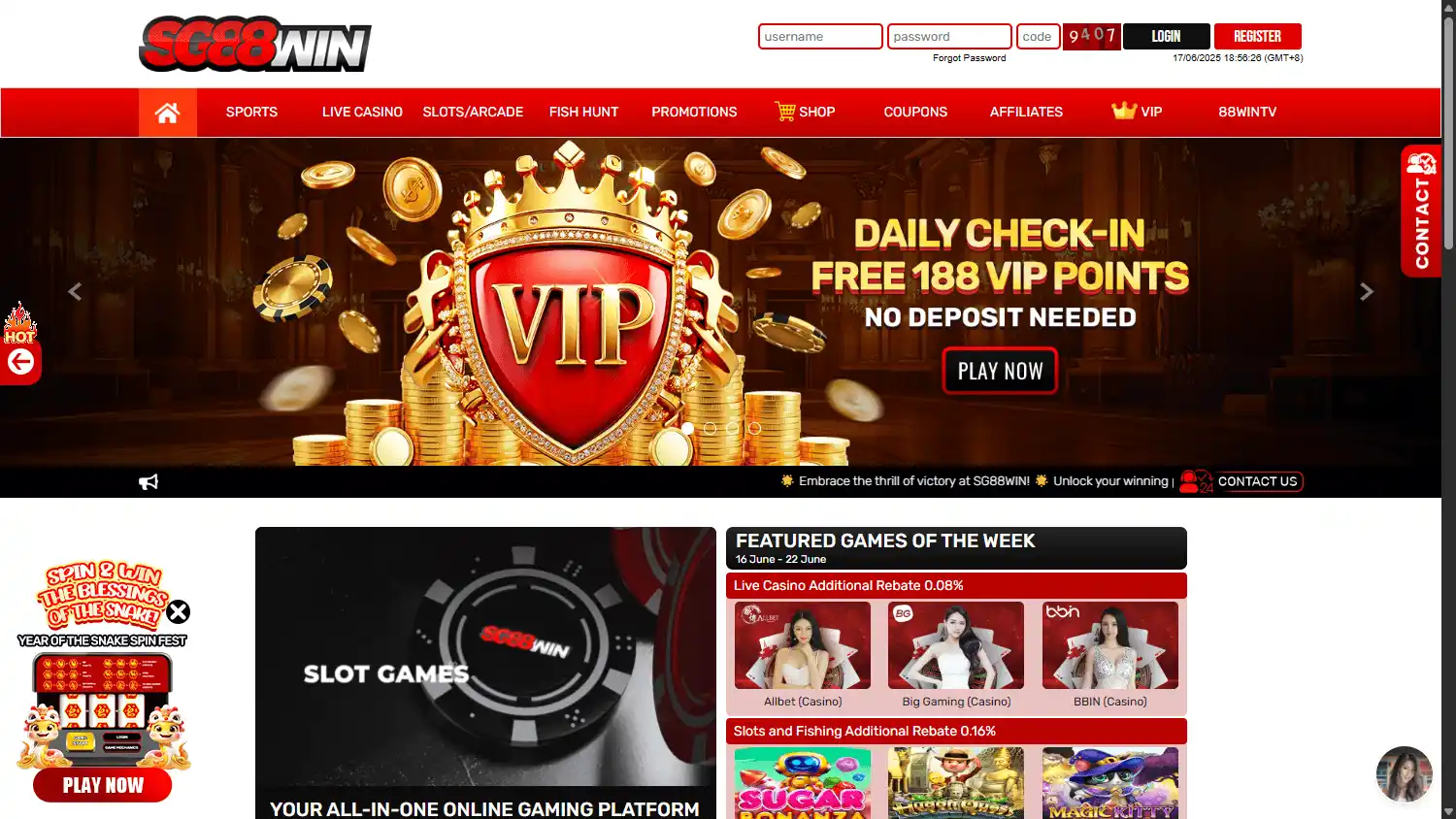 SG88Win Casino screenshot 1