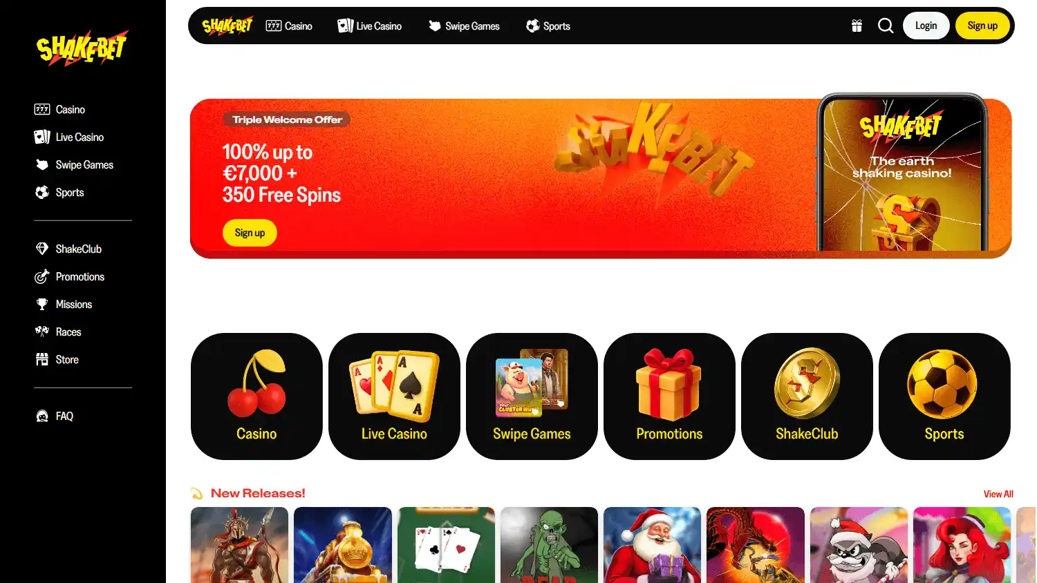 ShakeBet Casino screenshot 1