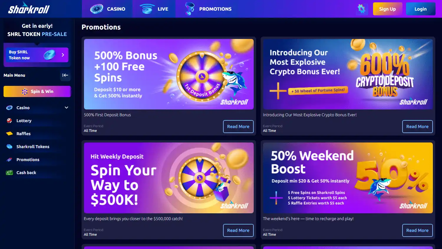 Sharkroll Casino screenshot 3