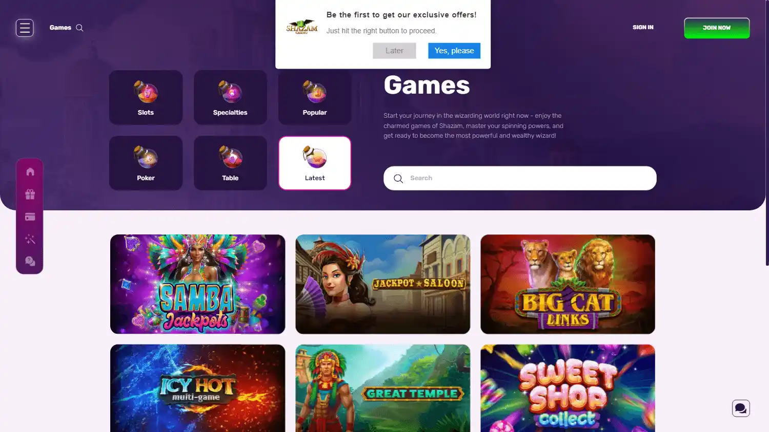 Shazam Casino screenshot 2