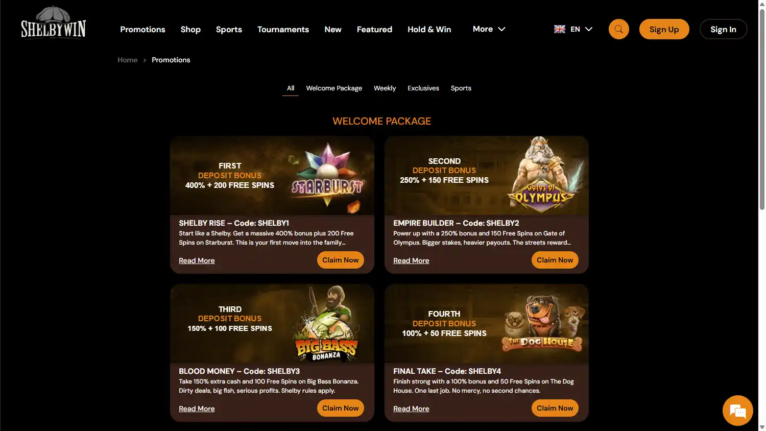ShelbyWin Casino screenshot 3