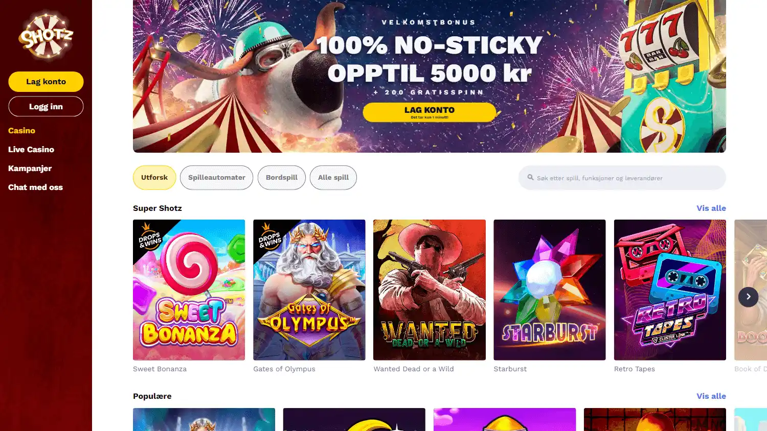 Shotz Casino screenshot 1