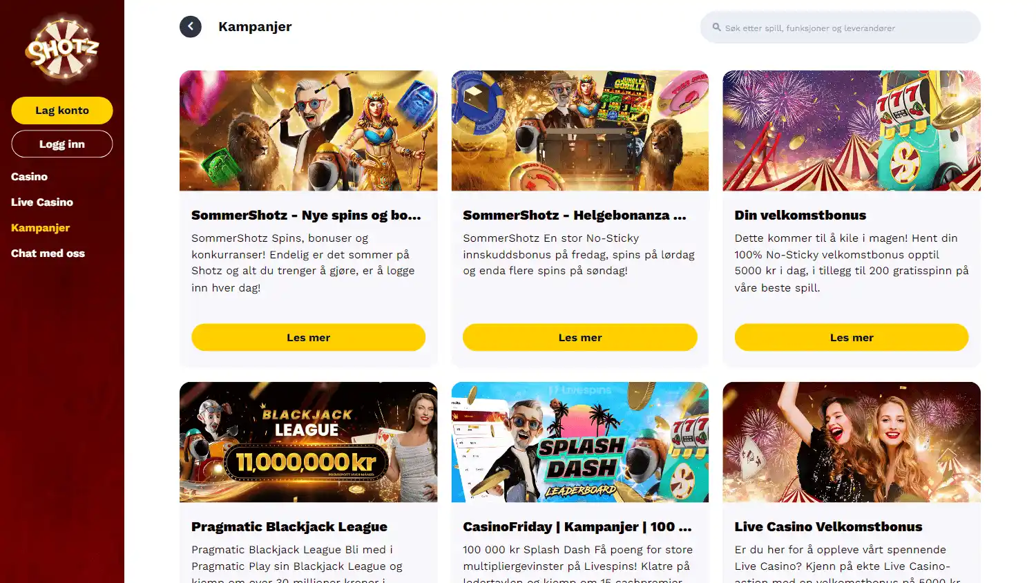Shotz Casino screenshot 2
