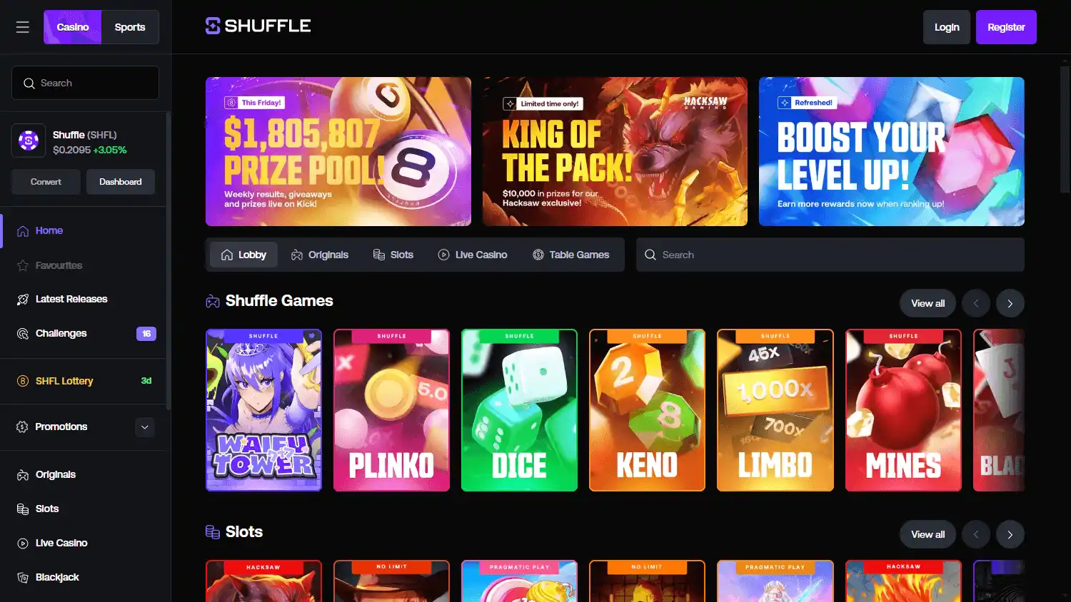 Shuffle Casino screenshot 1