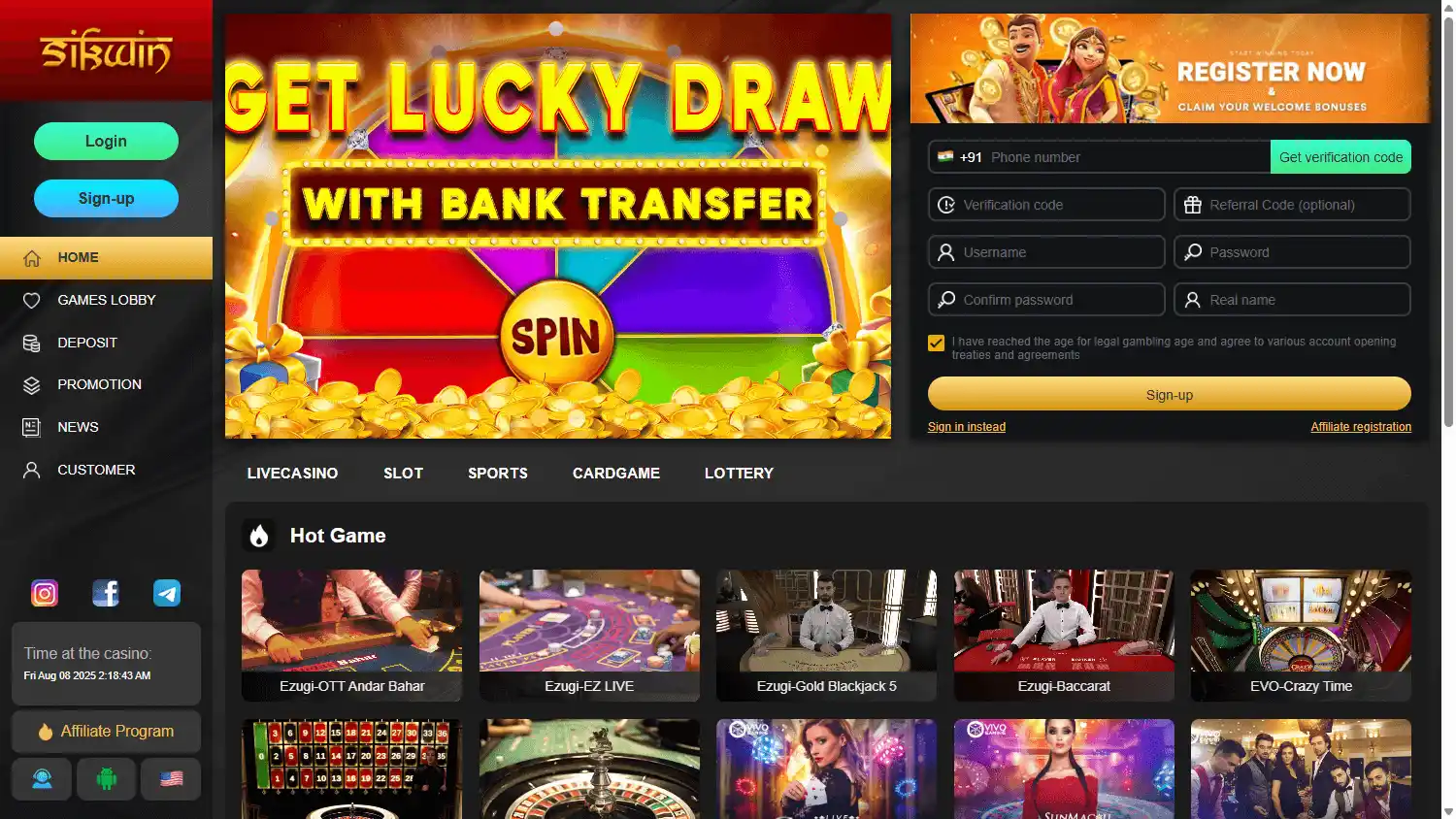 SIKWIN Casino screenshot 1