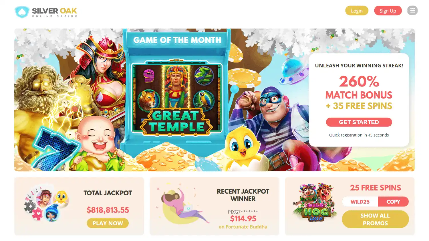 Silver Oak Casino screenshot 1