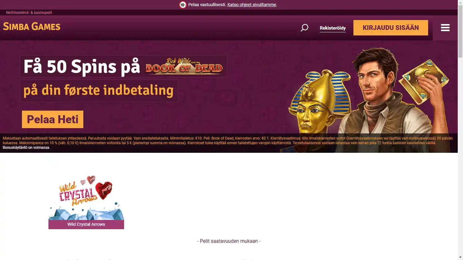 Simba Games Casino DE screenshot 2