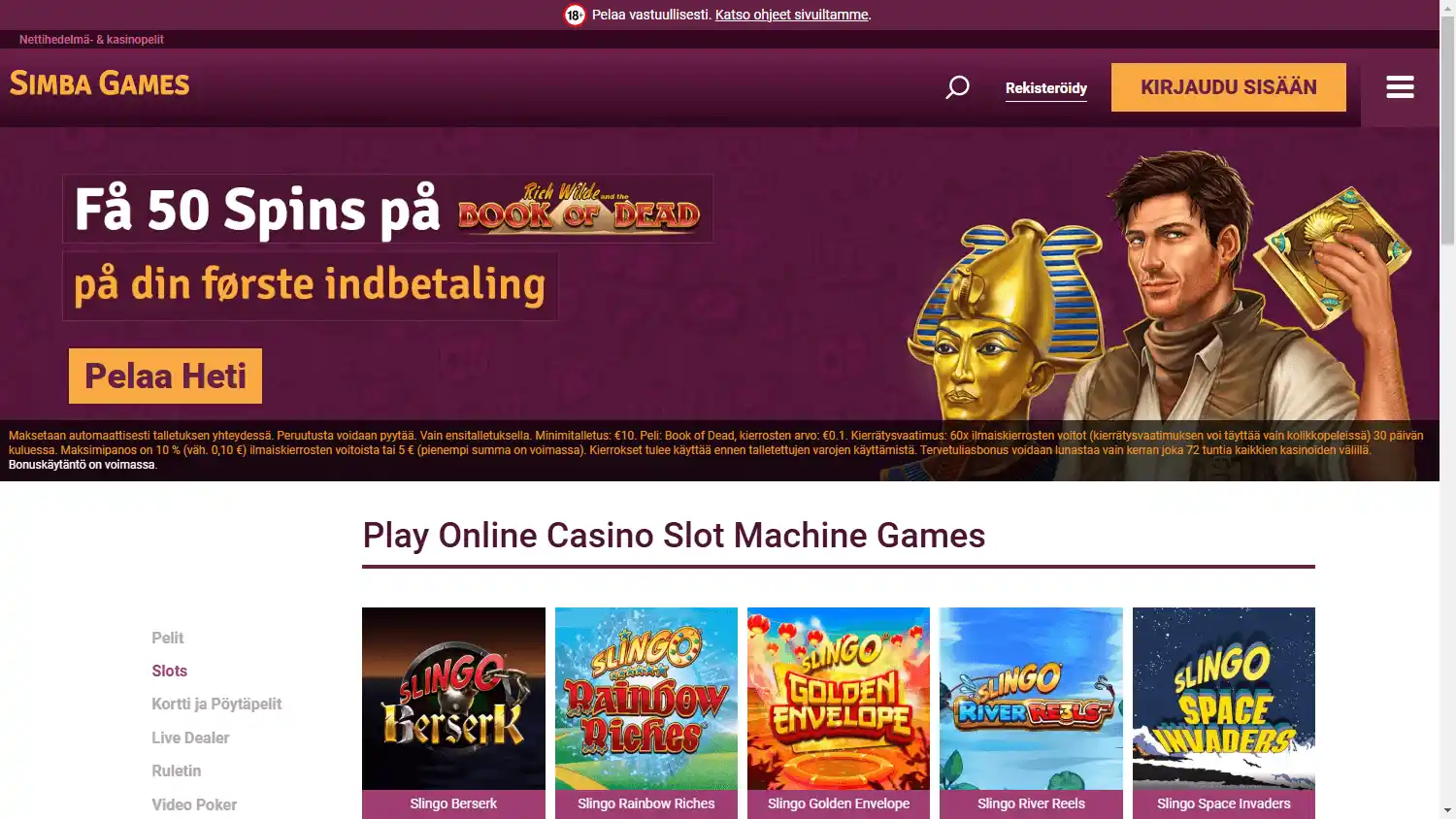 Simba Games Casino DK screenshot 3