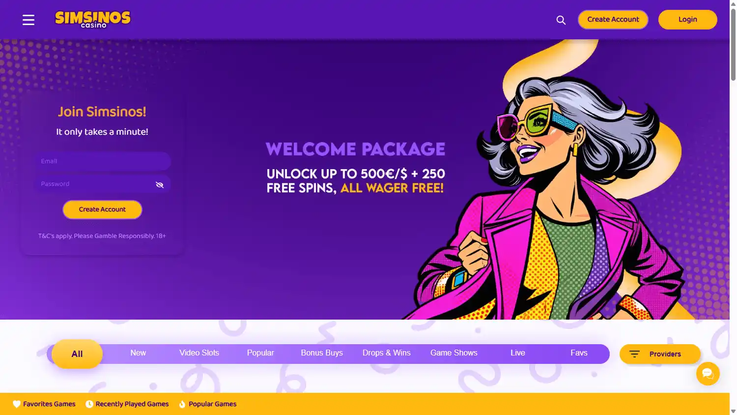 Simsinos Casino screenshot 1