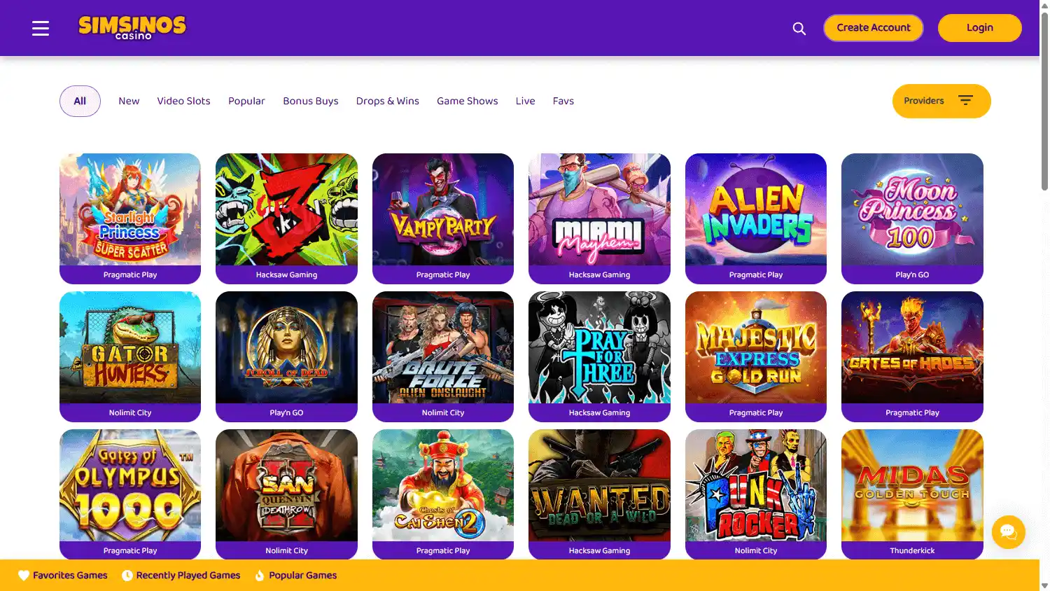 Simsinos Casino screenshot 2