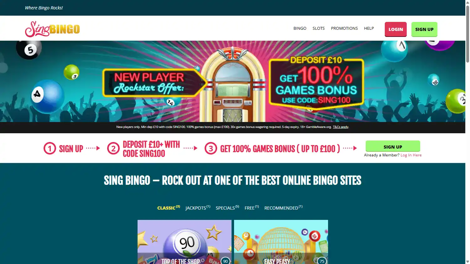 Sing Bingo Casino screenshot 1