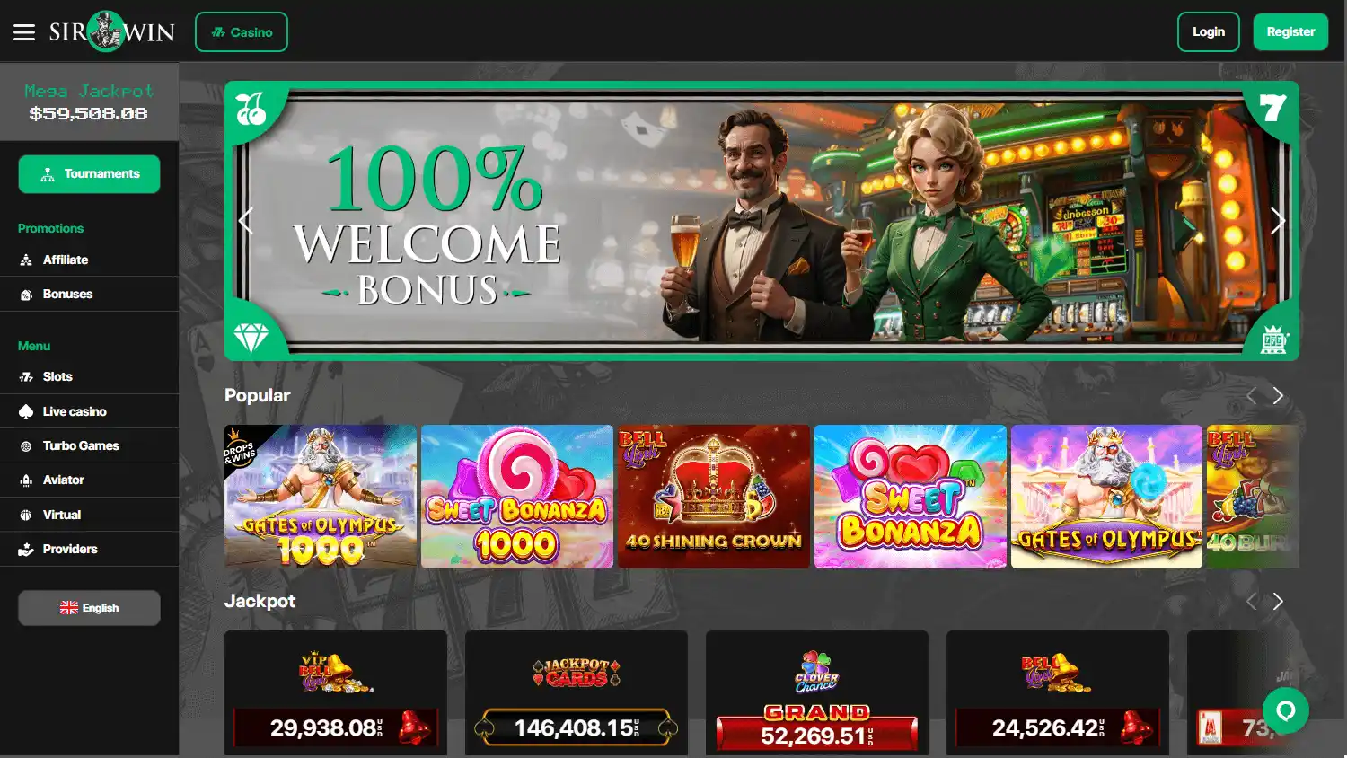 Sirwin Casino screenshot 1