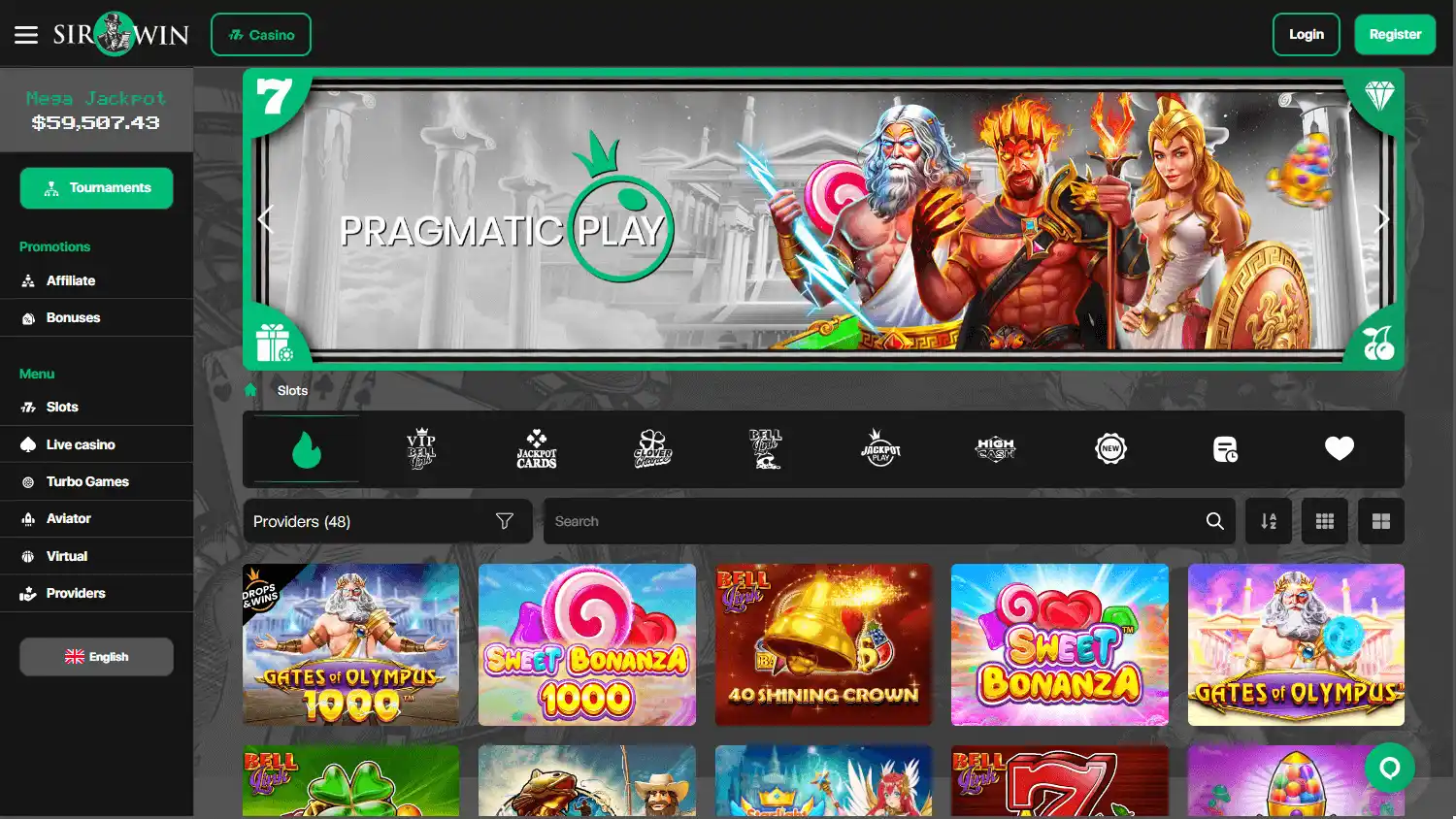 Sirwin Casino screenshot 2