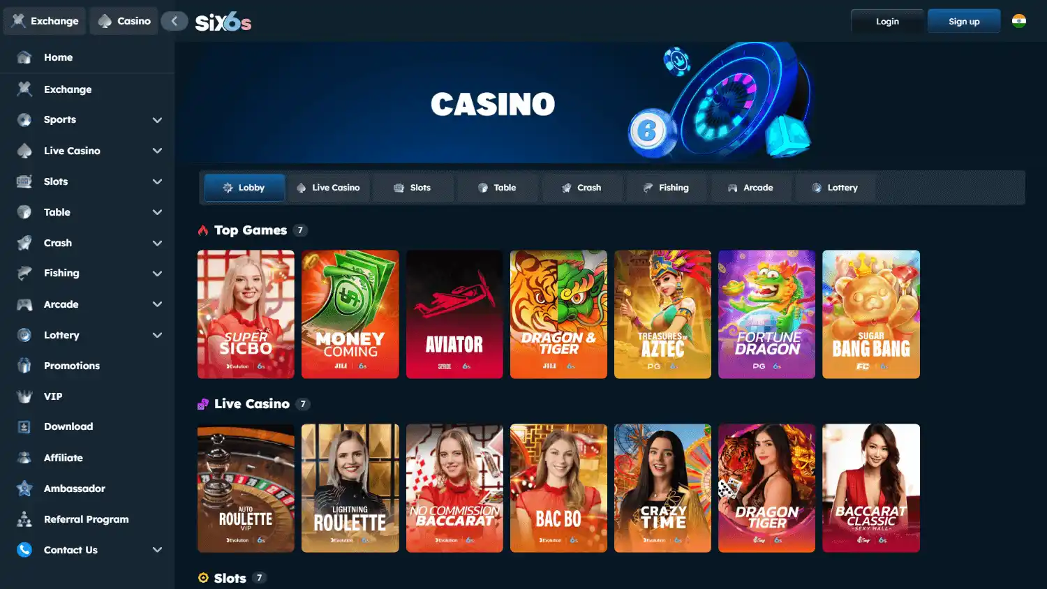 Six6s Casino screenshot 2