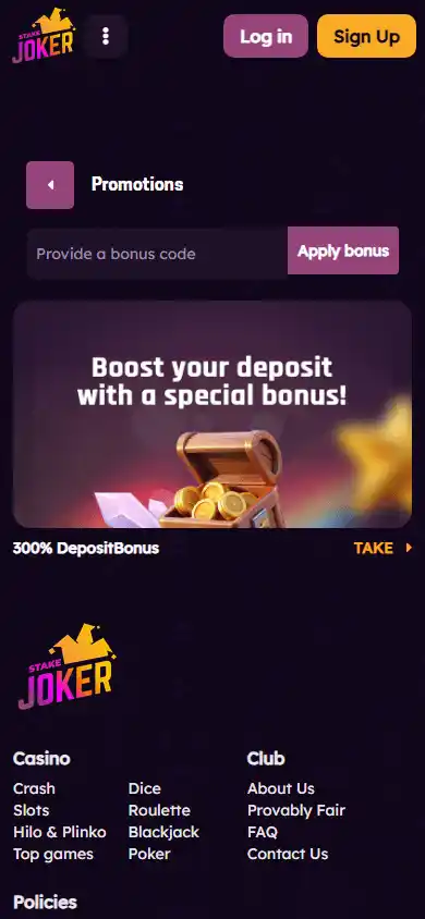 StakeJoker Casino screenshot 5