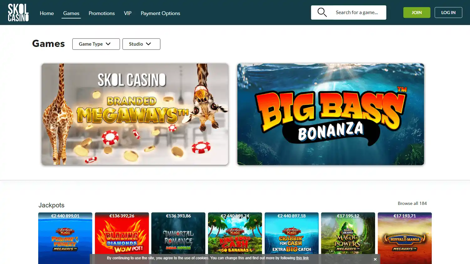 Skol Casino screenshot 2