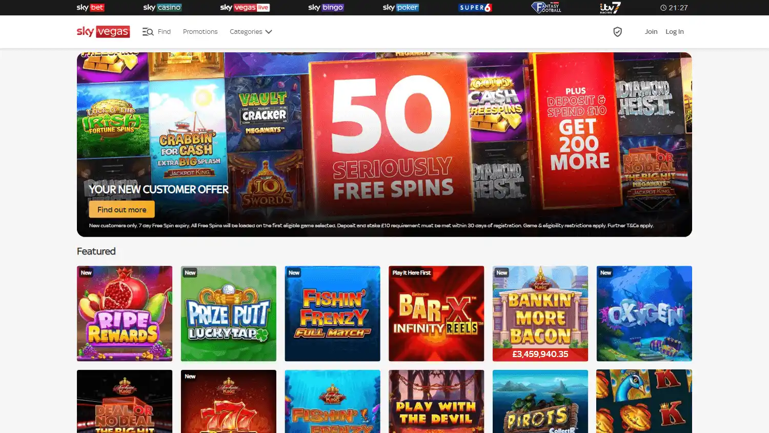 Sky Vegas Casino screenshot 1