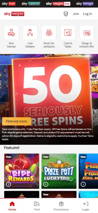 Sky Vegas Casino screenshot 2