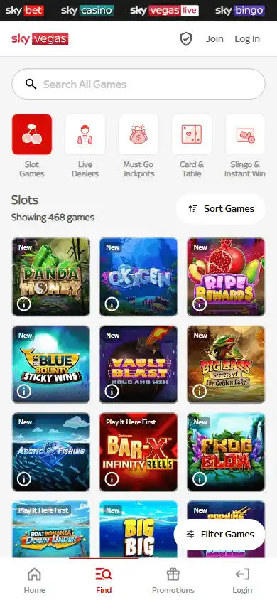 Sky Vegas Casino screenshot 3