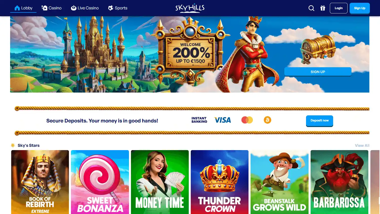 SkyHills Casino screenshot 1