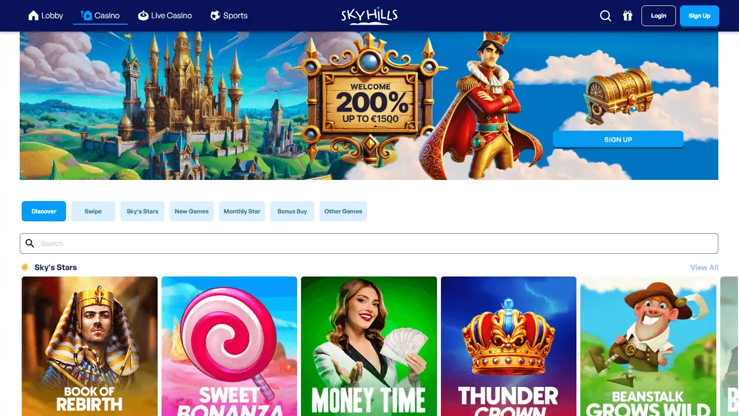 SkyHills Casino screenshot 2