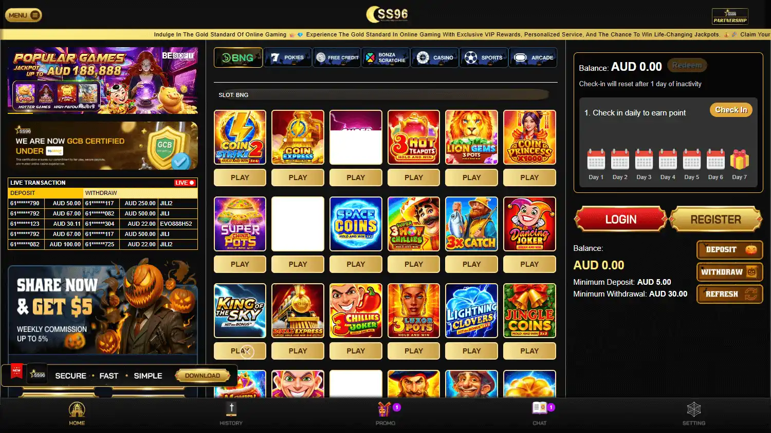 SkyStar96 Casino screenshot 1