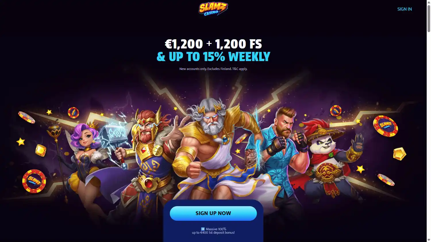 Slamz Casino screenshot 1