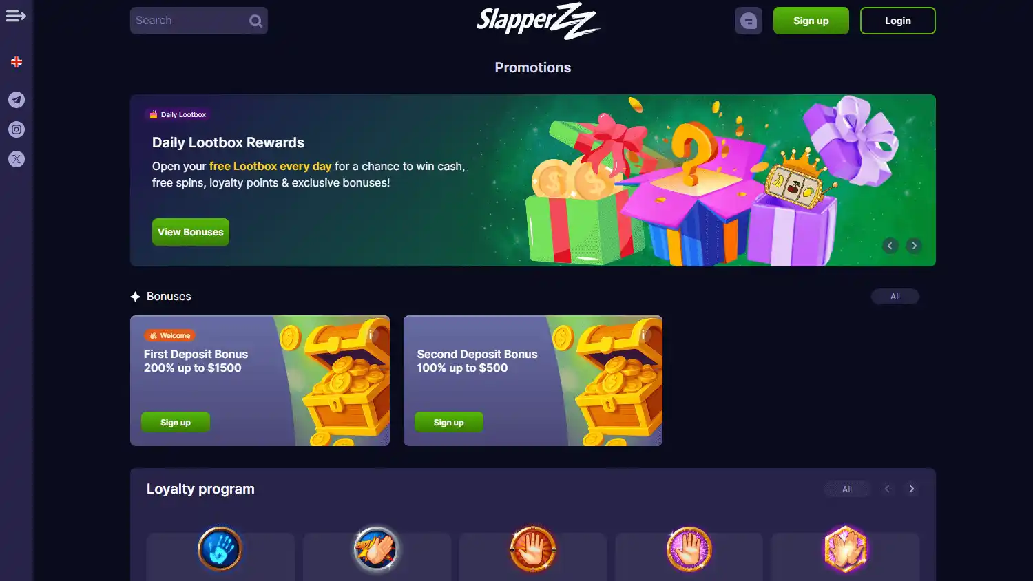 Slapperzz Casino screenshot 3