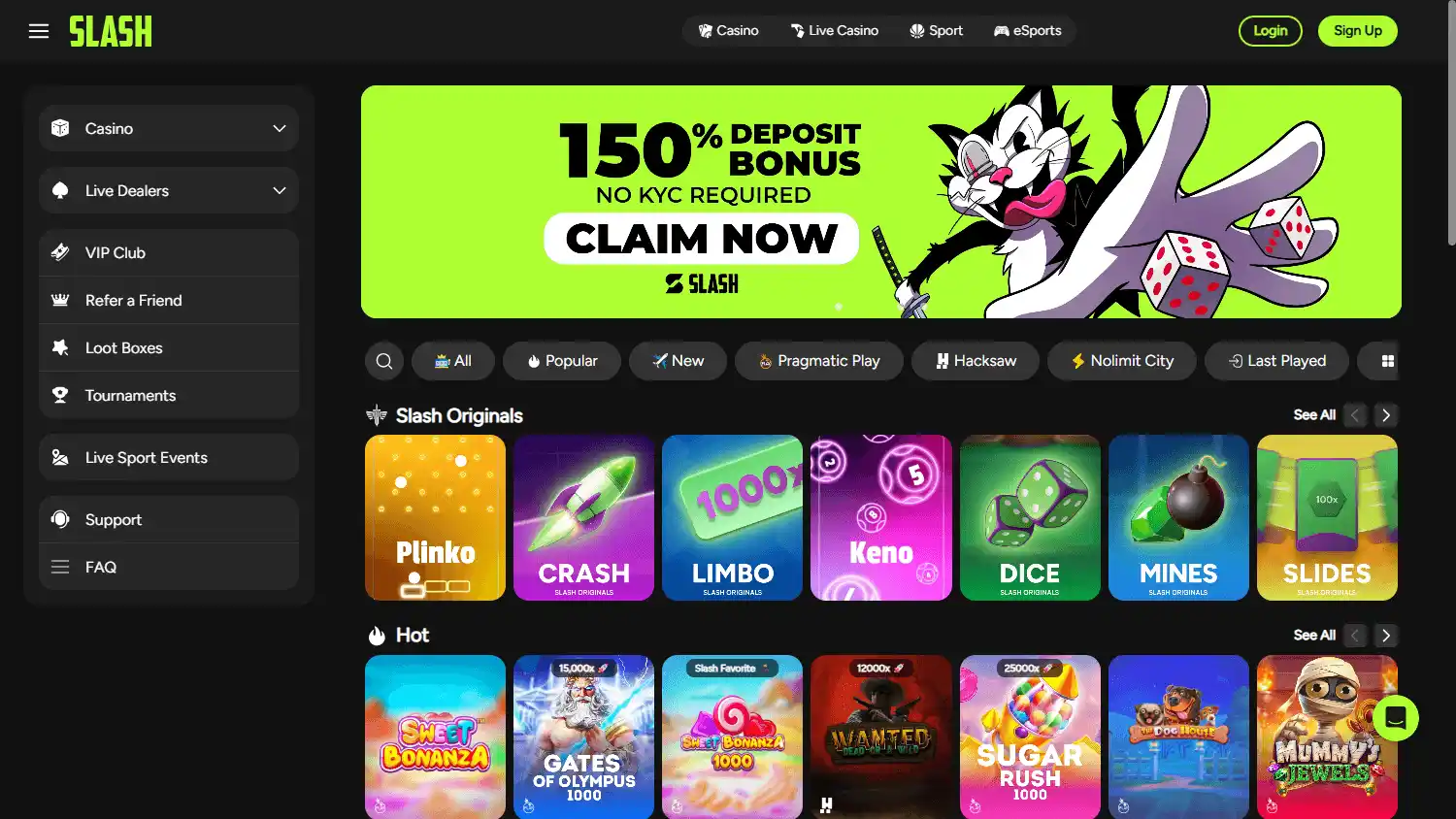 Slash Casino screenshot 1
