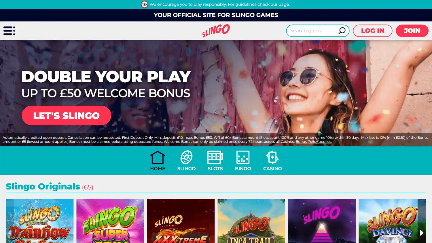 Slingo Casino UK screenshot 1
