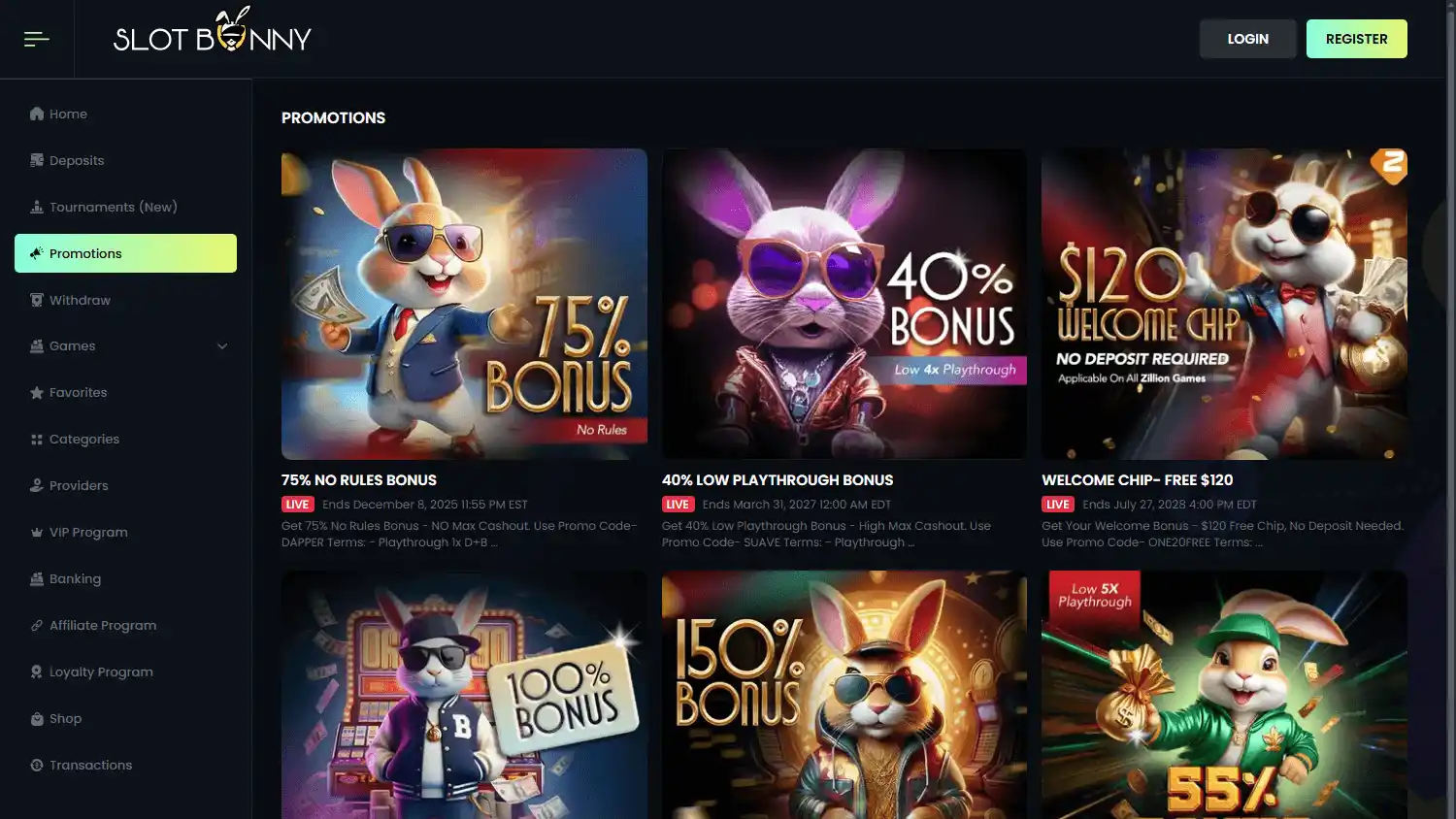 Slot Bunny Casino screenshot 2