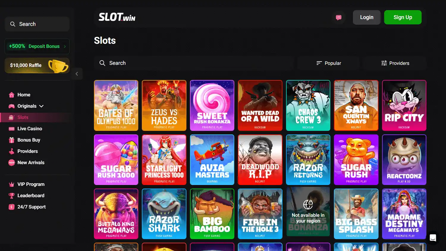 Slot.win Casino screenshot 2