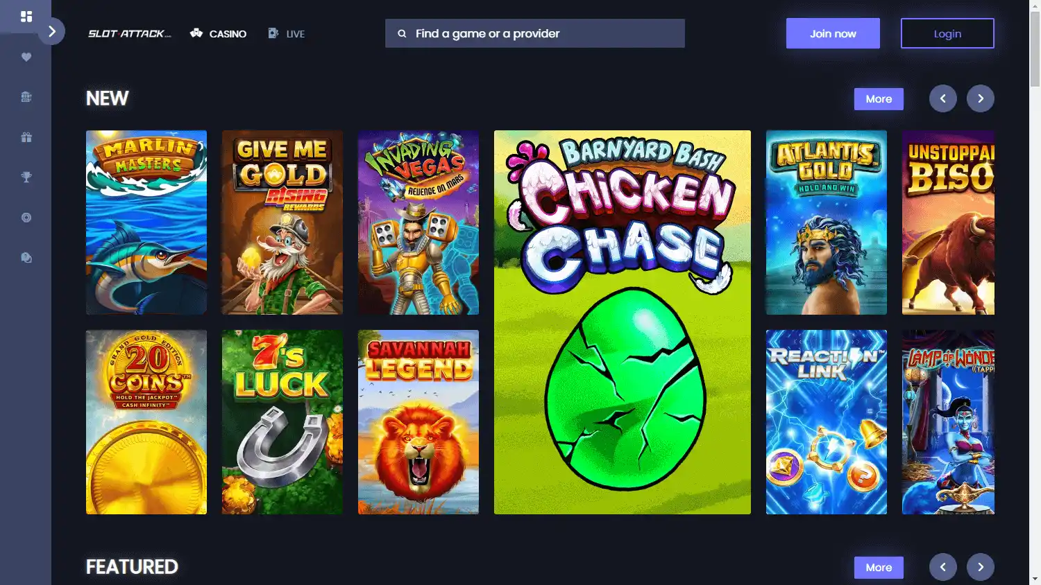 SlotAttack Casino screenshot 1
