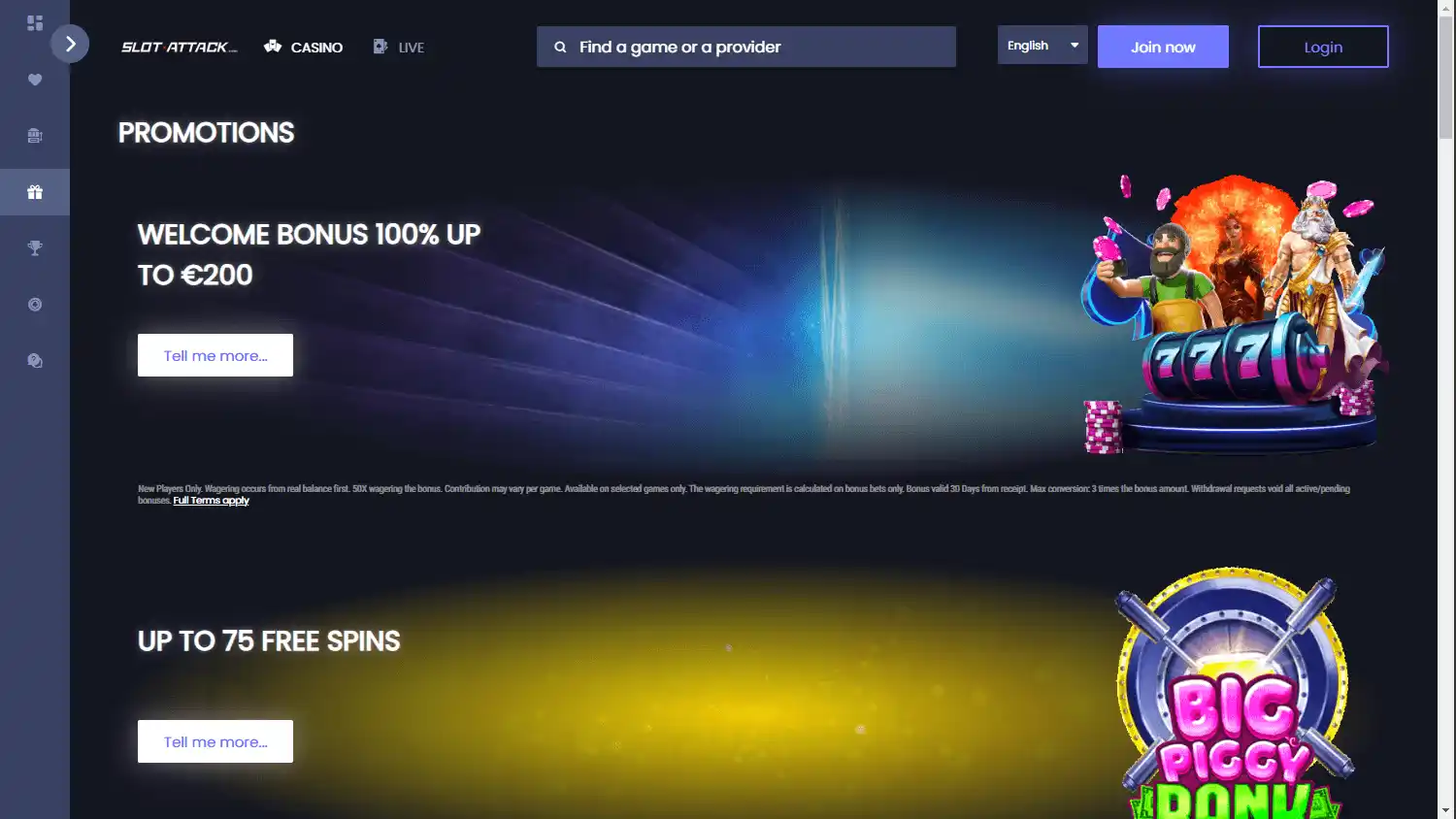 SlotAttack Casino screenshot 3