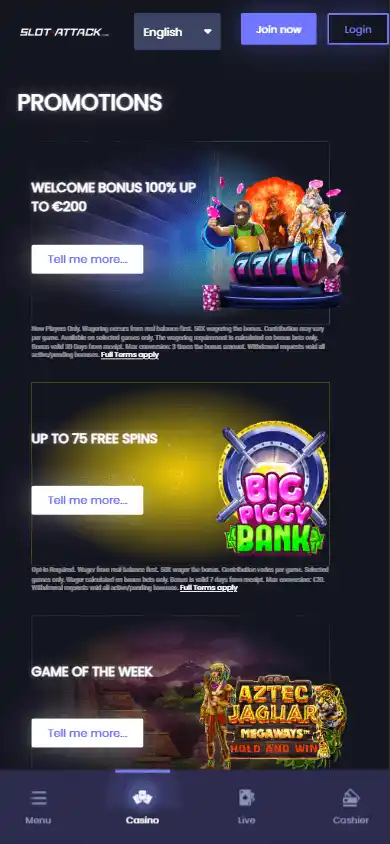 SlotAttack Casino screenshot 6