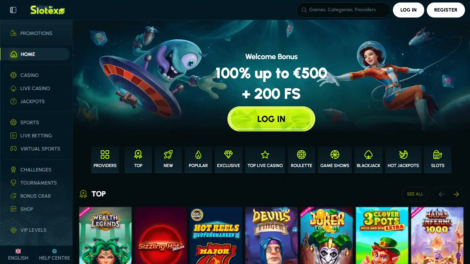 Slotexo Casino screenshot 1