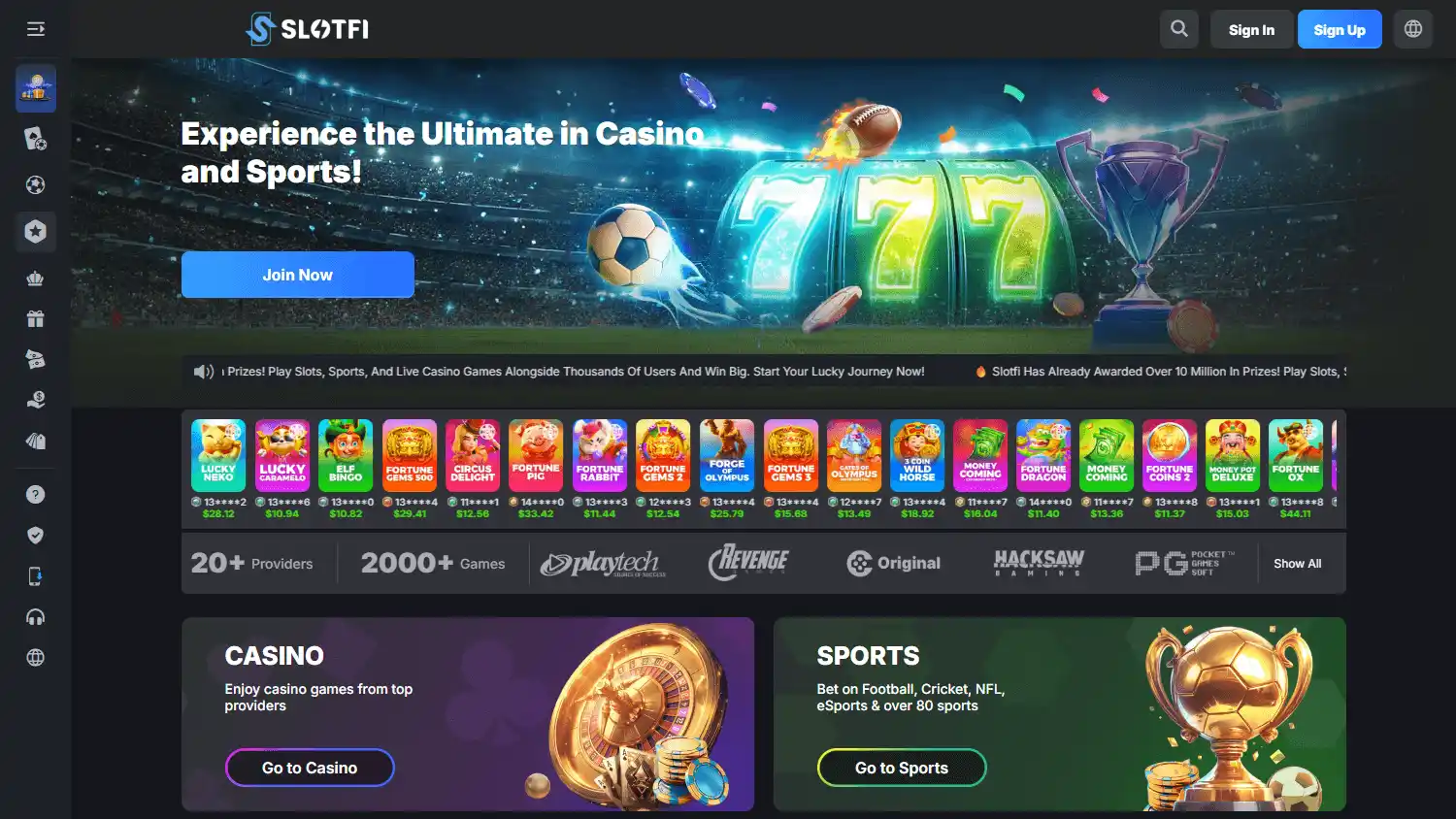SLOTFI Casino screenshot 1