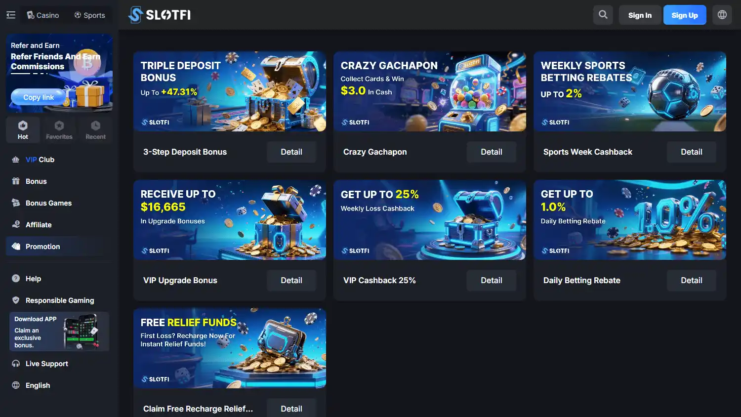 SLOTFI Casino screenshot 3